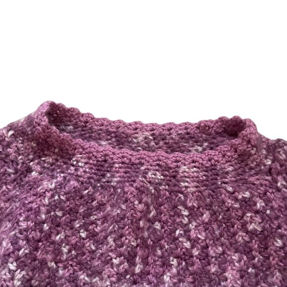 Handmade Womens Purple Knit Sweater With Textured Design - Picture 8 of 8